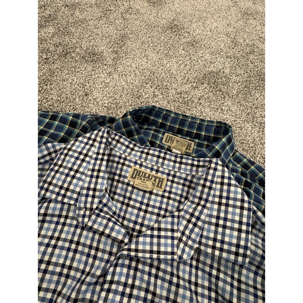 Duluth Trading Men's Dress Shirt Plaid Button Down  Long Sleeve Size 2XL Bundle‎